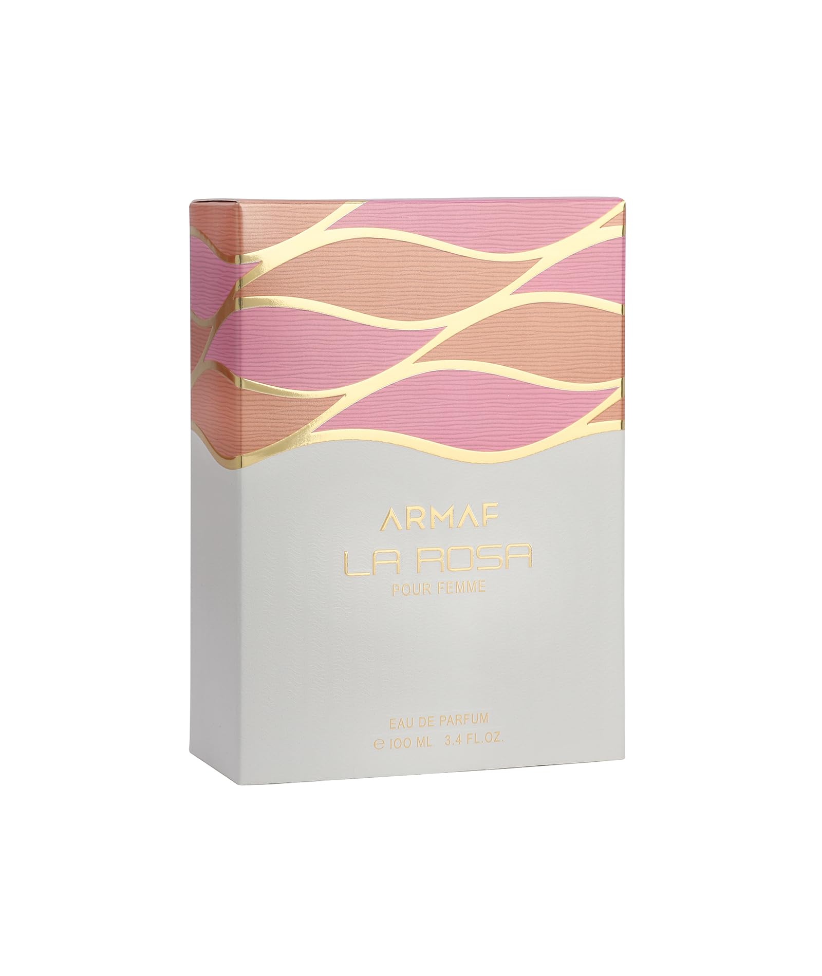 Armaf La Rosa Pour Femme bottle with evening wear hints at romantic night-out vibe