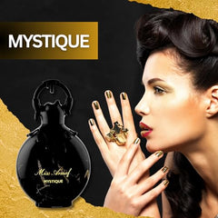Armaf Miss Mystique cap close-up highlighting premium packaging and luxury appeal.