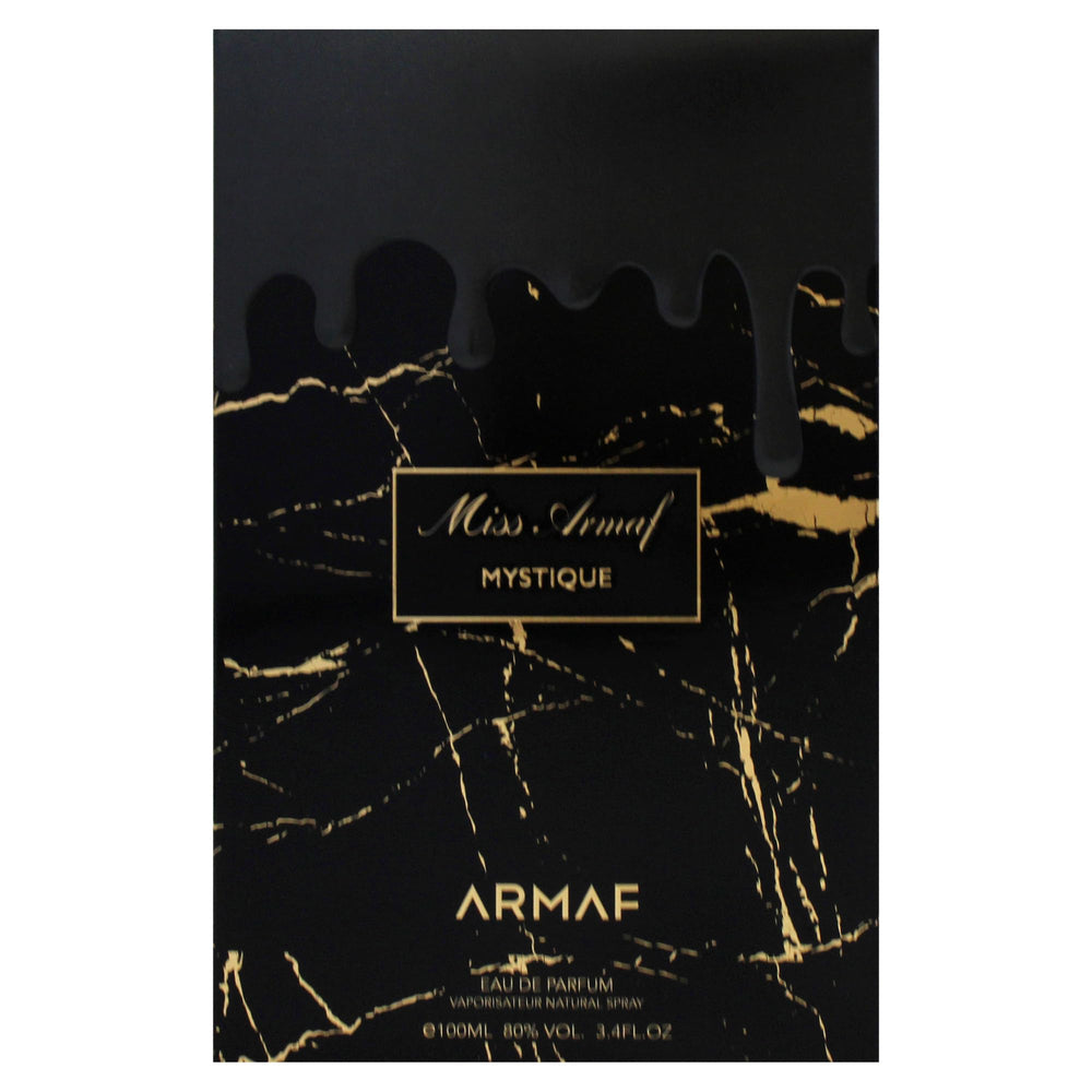 Armaf Miss Mystique glass reflection hints at depth of fragrance.
