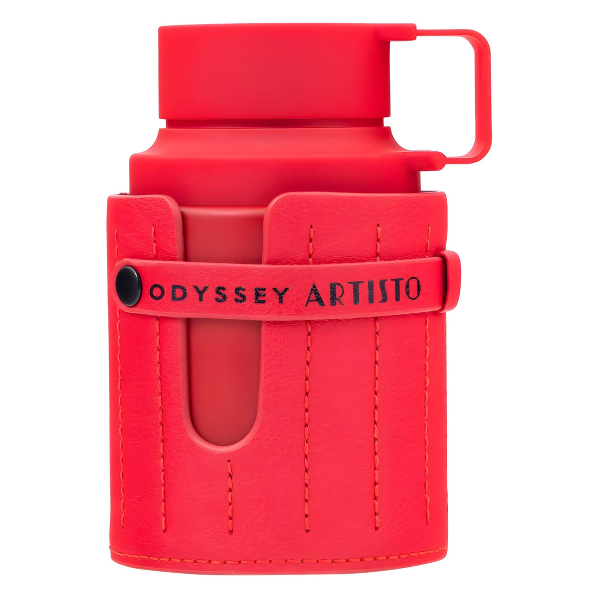 Armaf Odyssey Artisto Red bottle front showcases unisex tropical-spice allure.