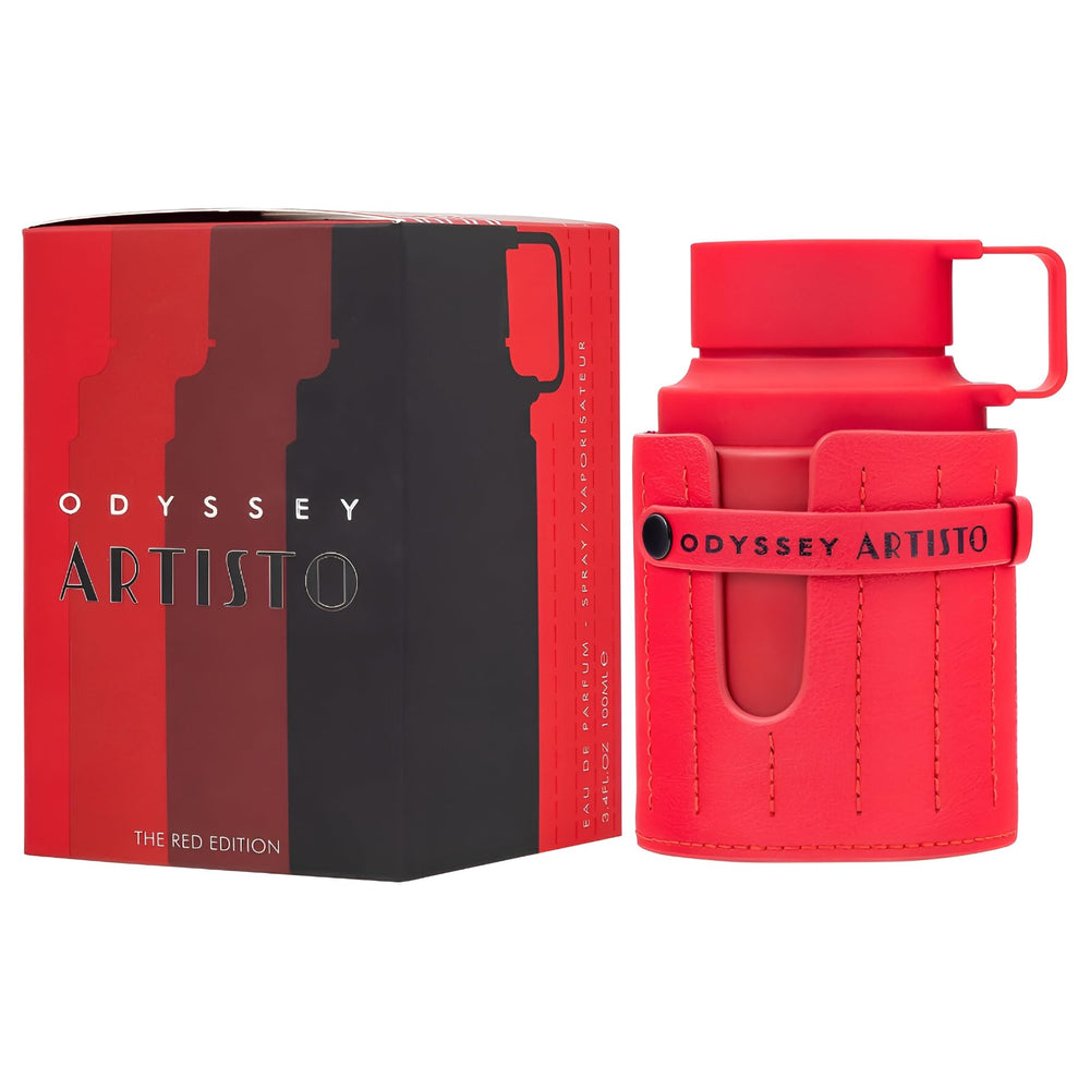 Armaf Odyssey Artisto Red spray nozzle demonstrates easy, even application for daily wear.