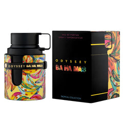 Armaf Odyssey Ba Ha Mas cap closeup emphasizes premium bottle craftsmanship ideal for gifting.