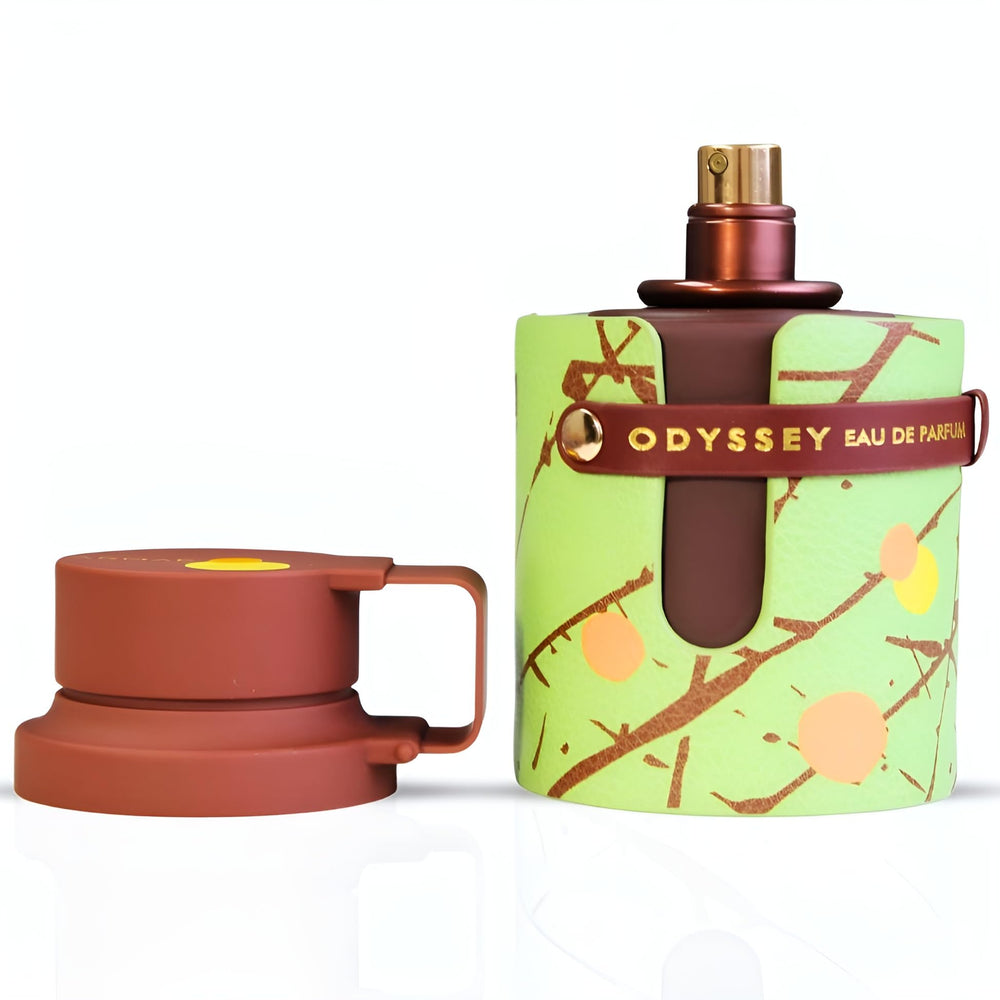Armaf Odyssey model wearing fragrance suggests versatile evening wear for cooler days.