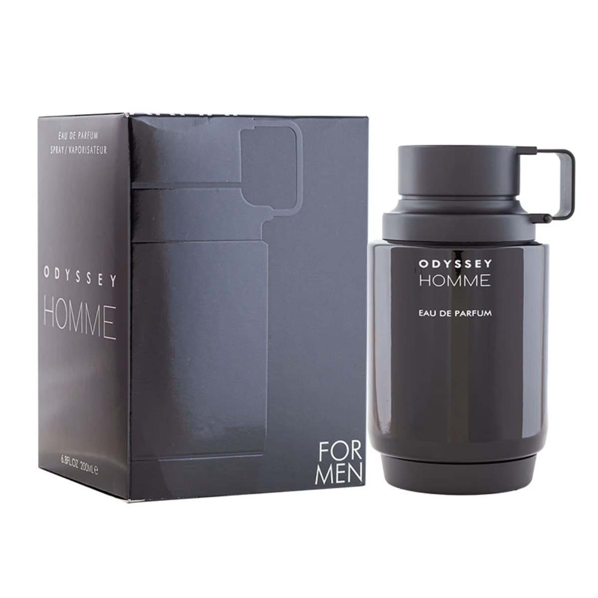 Armaf Odyssey Homme packaging 6-8oz shows long-use convenience.
