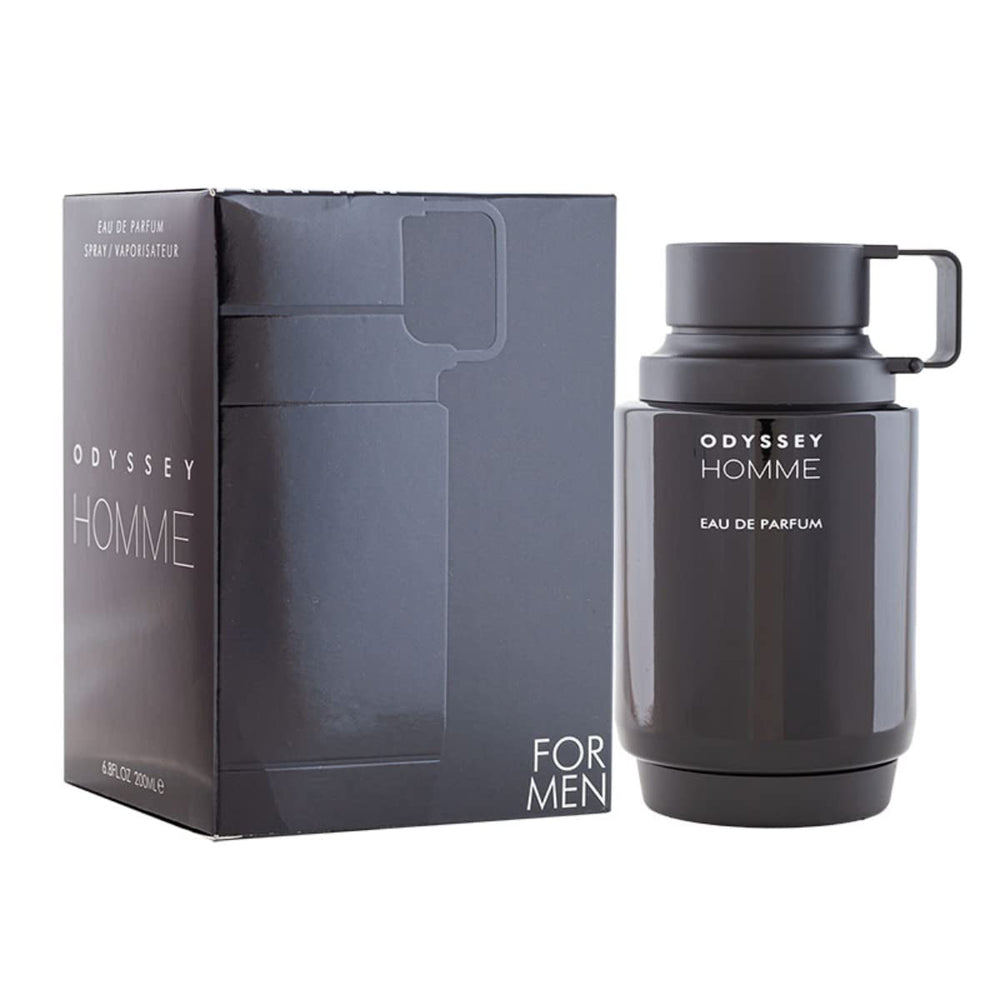 Armaf Odyssey Homme packaging 6-8oz shows long-use convenience.