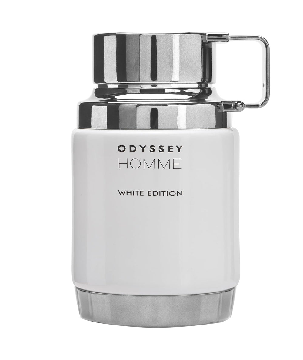 Armaf Odyssey Homme White Edition bottle front view for everyday refinement