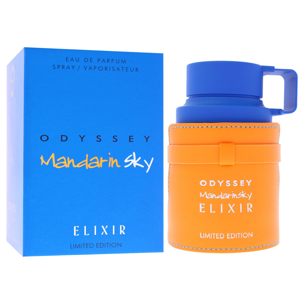 Armaf Odyssey Mandarin Sky Elixir cap detail, premium finish for a luxe daily routine.
