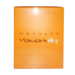 Armaf Odyssey Mandarinsky EDP bottle closeup highlights warm woody base and refreshing citrus.