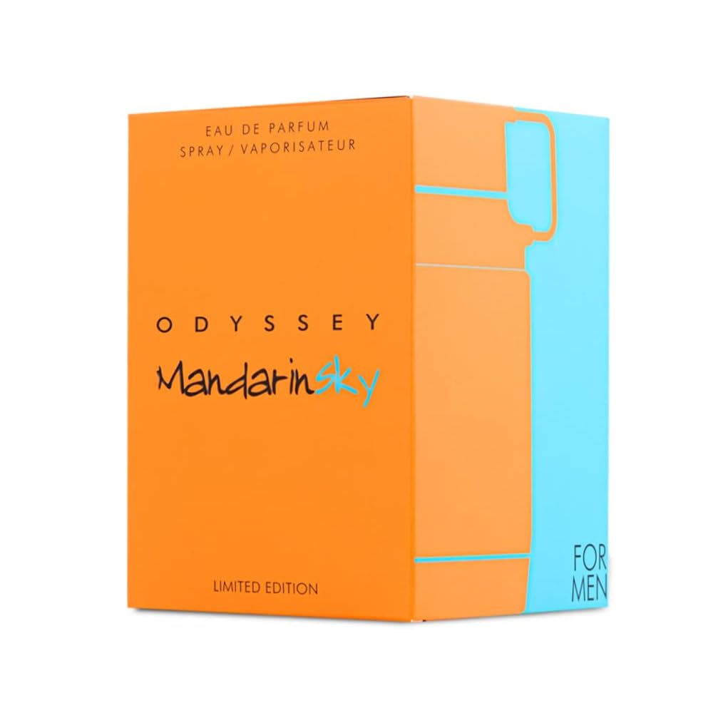 Armaf Odyssey Mandarinsky EDP packaging box signals premium gifting or personal luxury.