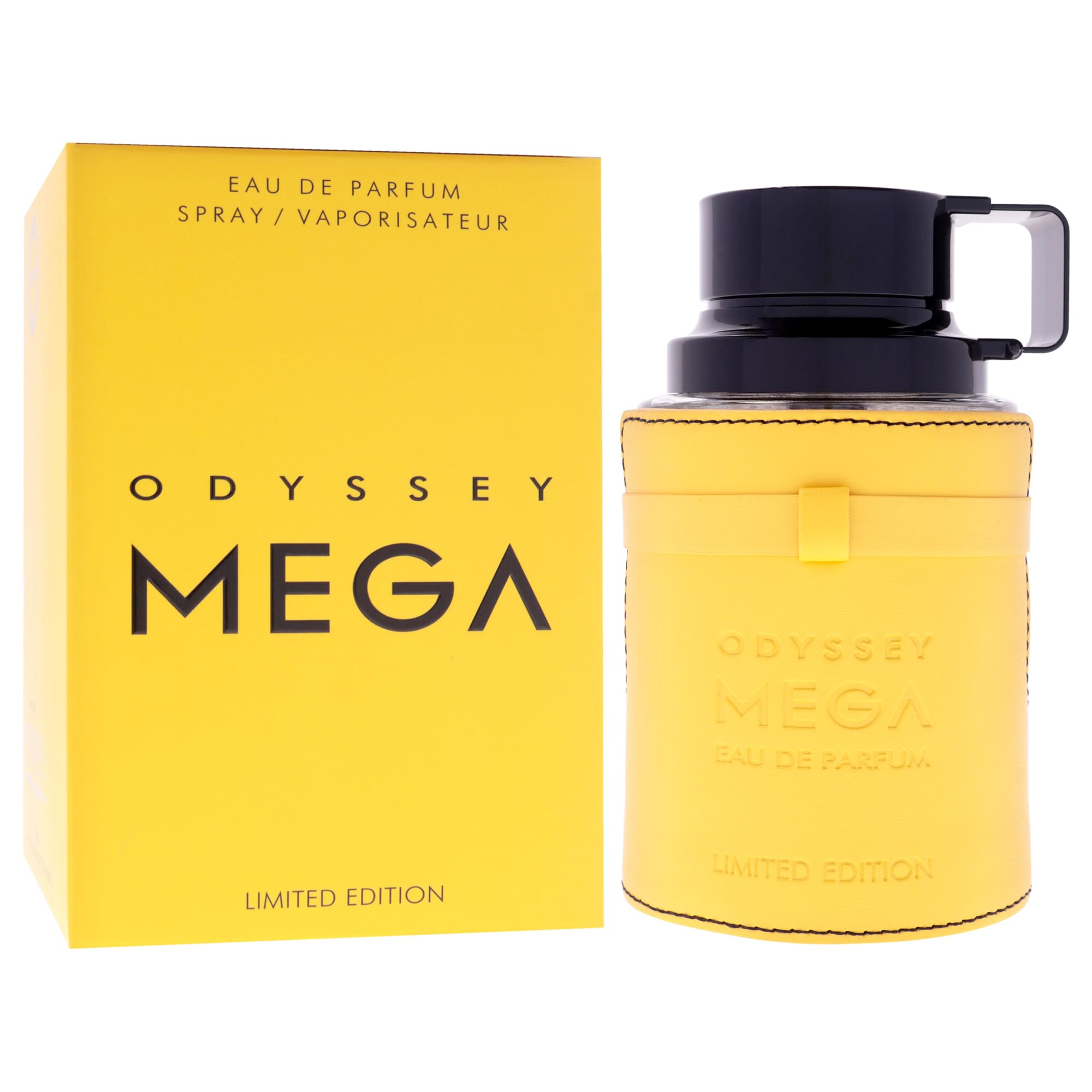 Armaf Odyssey Mega 6-8oz bottle profile for easy handling and generous wear.