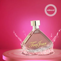 Armaf Tres Jour cap closeup highlights sleek cap for premium bottle aesthetic.