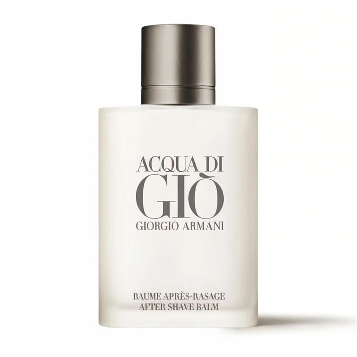 Armani Beauty Acqua di Gio balm bottle foreground for daily grooming and scent.