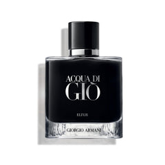 Armani Beauty Acqua di Gio Elixir bottle close-up for refined evening wear