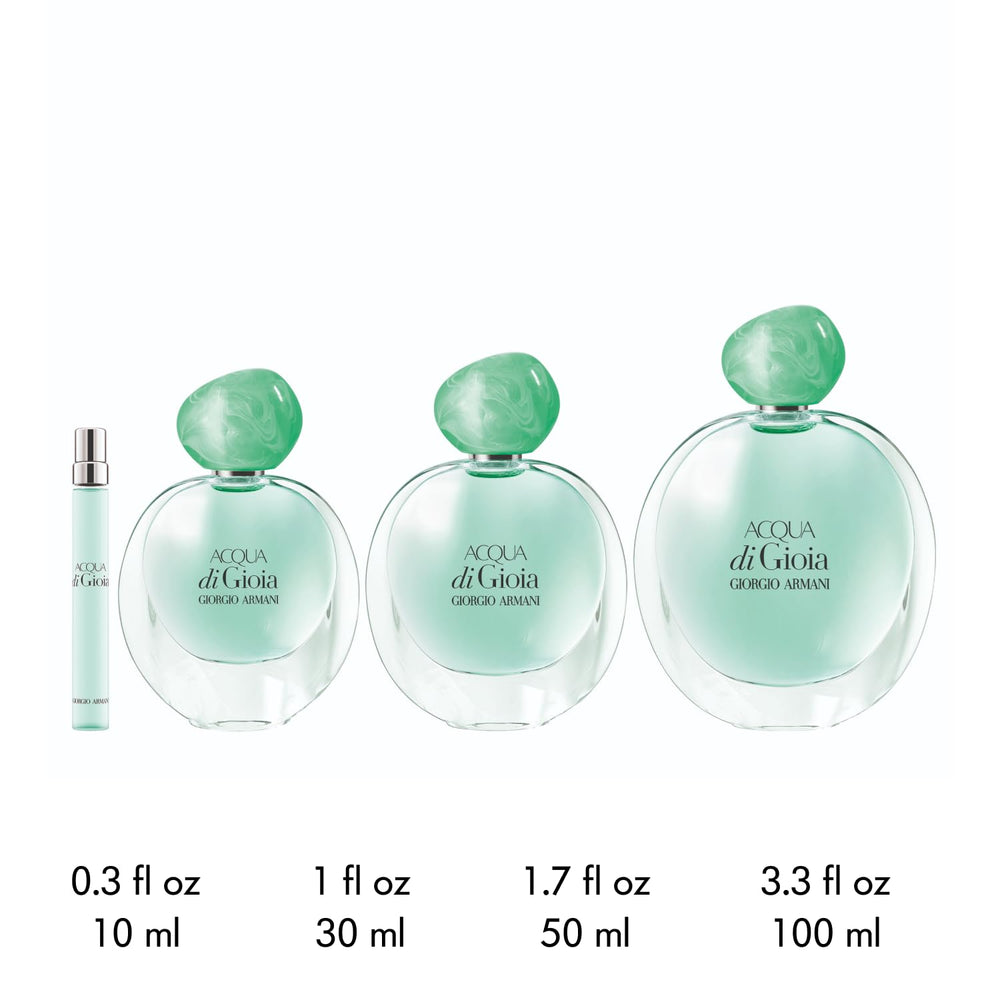 Armani Beauty Acqua di Gioia crushed mint accent conveys cooling freshness