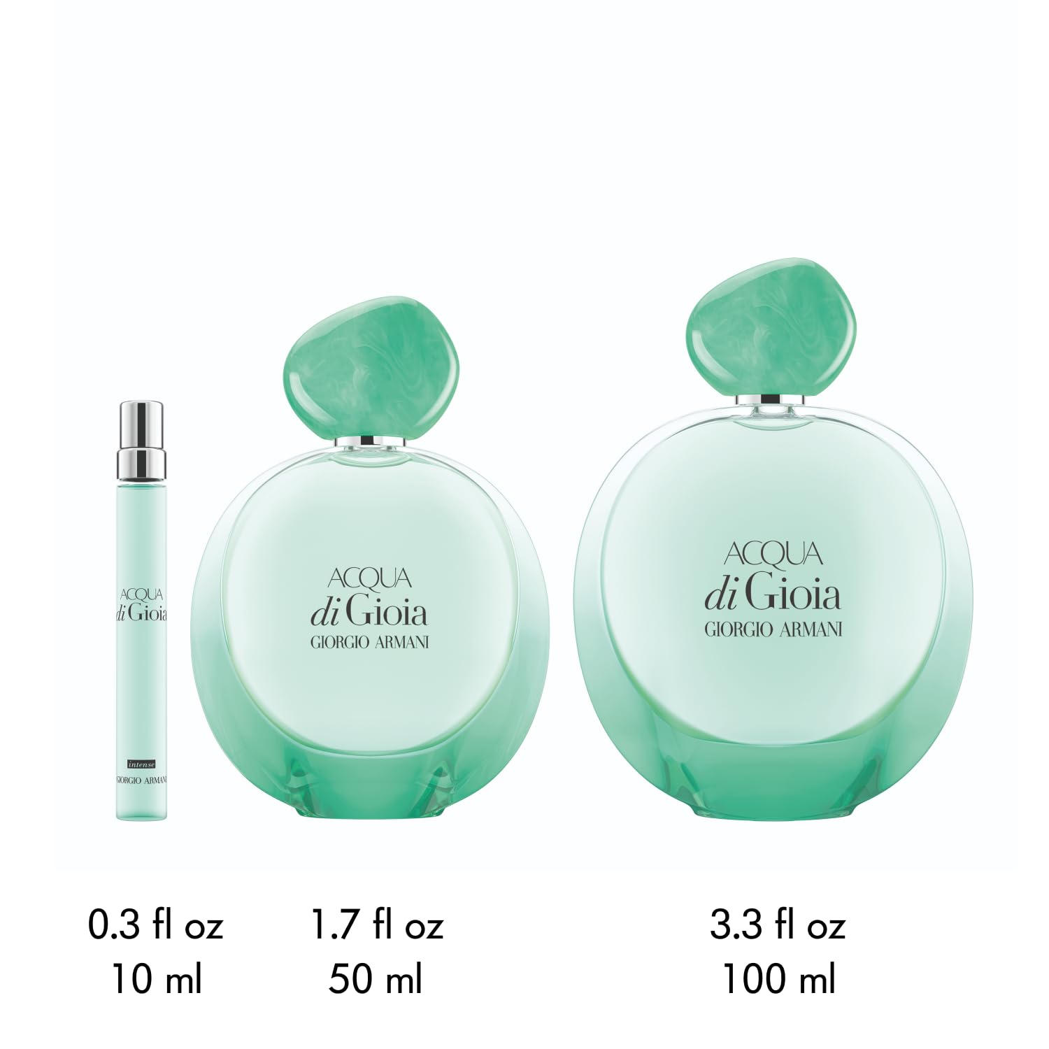 Armani Beauty Acqua Di Gioia Intense gradation bottle mirrors Mediterranean light.