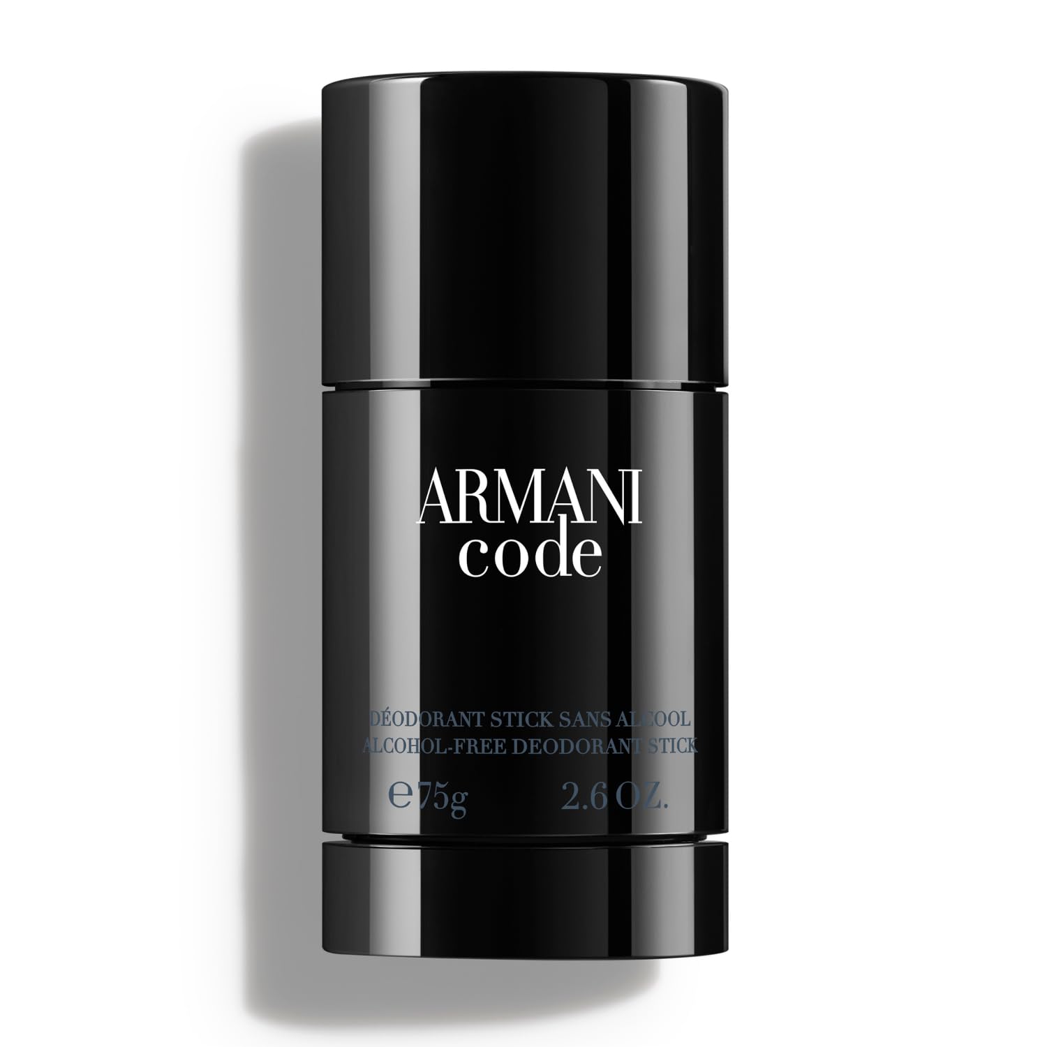 Armani Beauty Code deodorant stick application—smooth glide for all-day freshness.