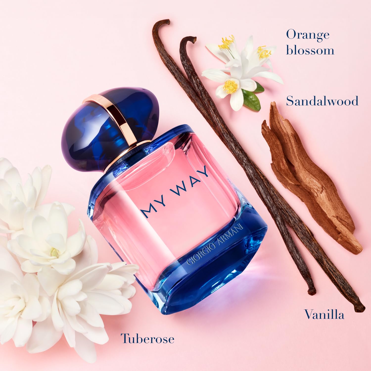 Armani Beauty My Way Intense flacon closeup reveals luminous glass and cap.