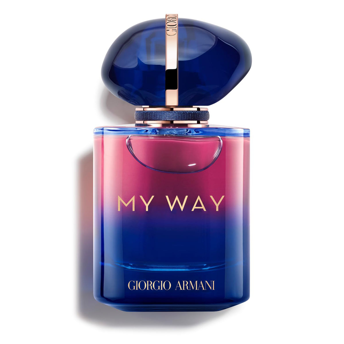 Armani Beauty My Way Parfum bottle front view shows elegant glass for daily elegance.