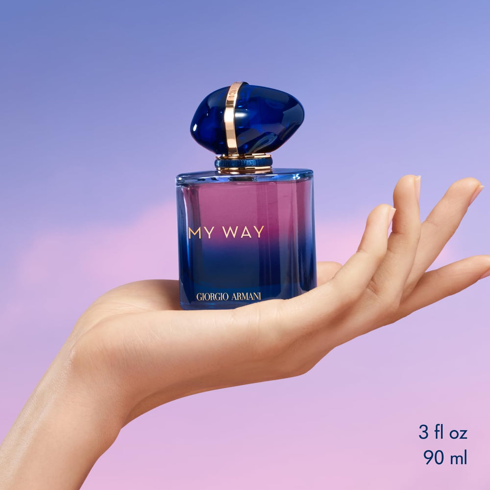 Armani Beauty My Way Parfum outer box signals premium sustainable packaging.