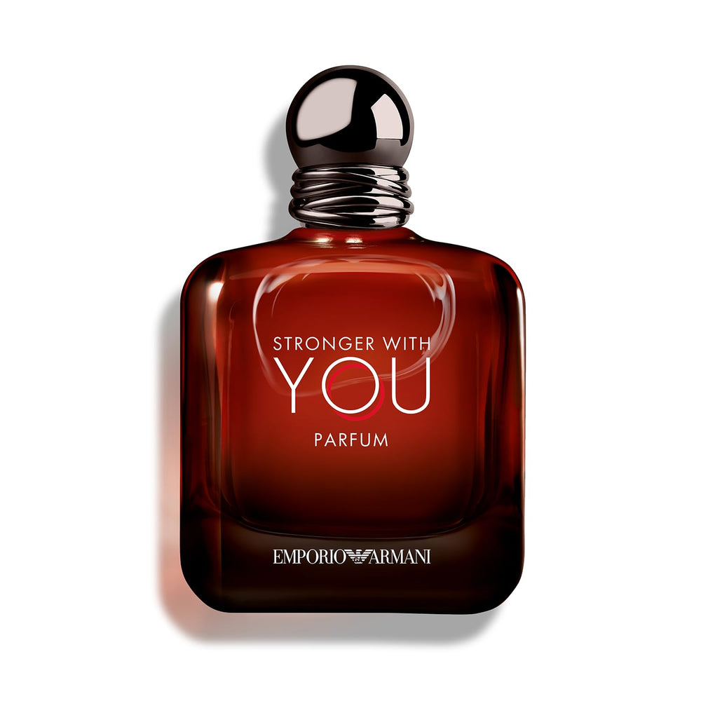 Armani Beauty Stronger With You bottle-front emphasizes masculine silhouette for everyday confidence.