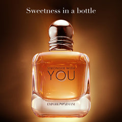 Armani Beauty Stronger With You ingredients chestnut and cardamom convey warm-spice character.