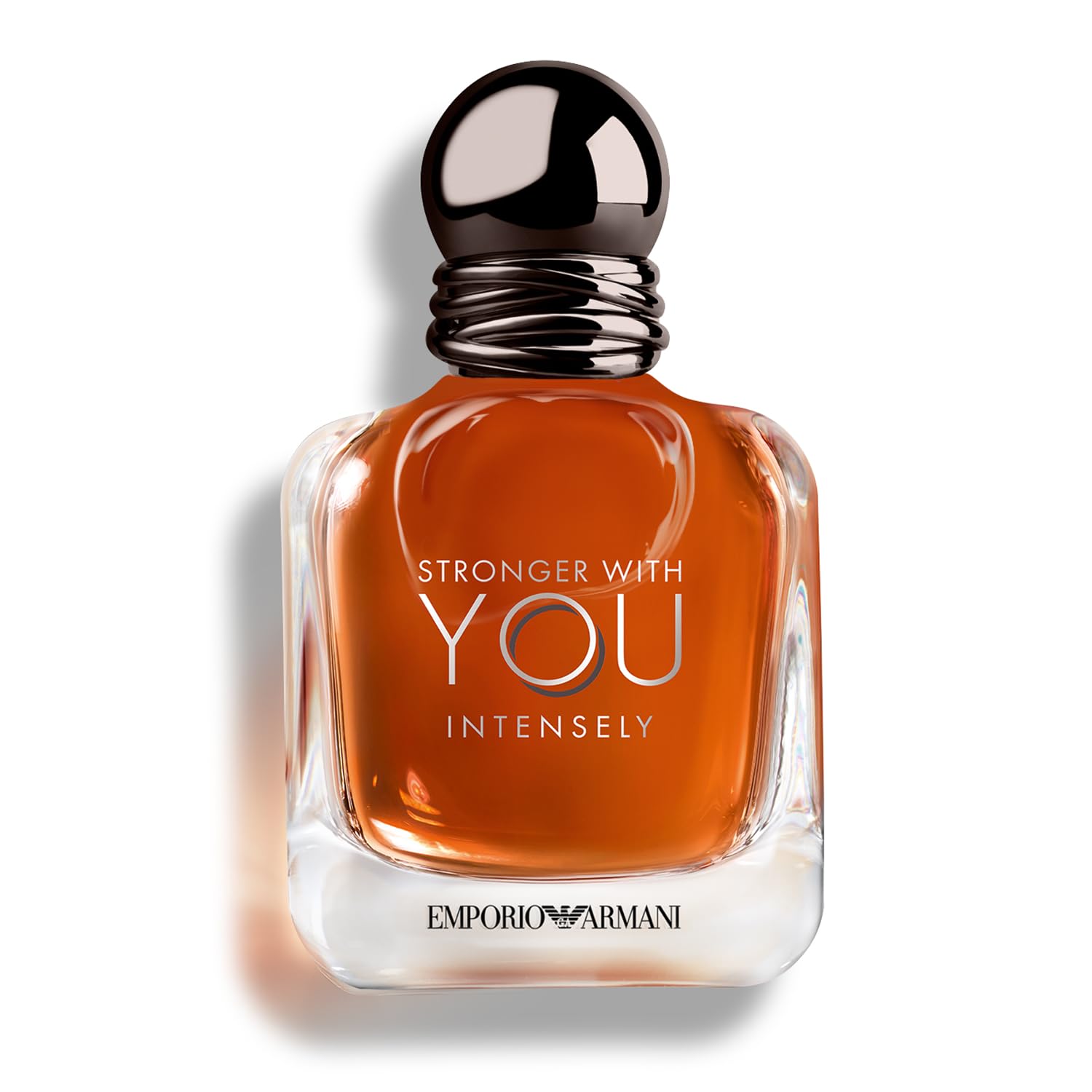 Armani Beauty Stronger With You Intensely bottle front view showing masculine elegance and lasting presence