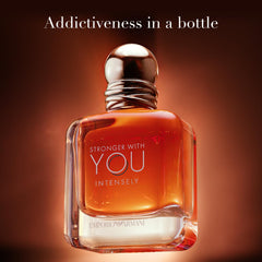 Armani Beauty Stronger With You Intensely cap close-up showcasing premium metal design