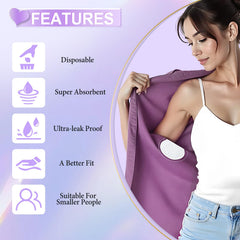 Arme invisible-fit underarm pads positioned discreetly under clothing for a seamless look.