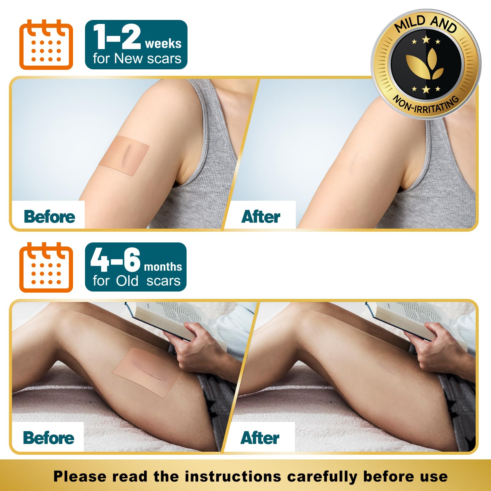 Arme scar tape features skin-friendly material for sensitive areas and longer wear.