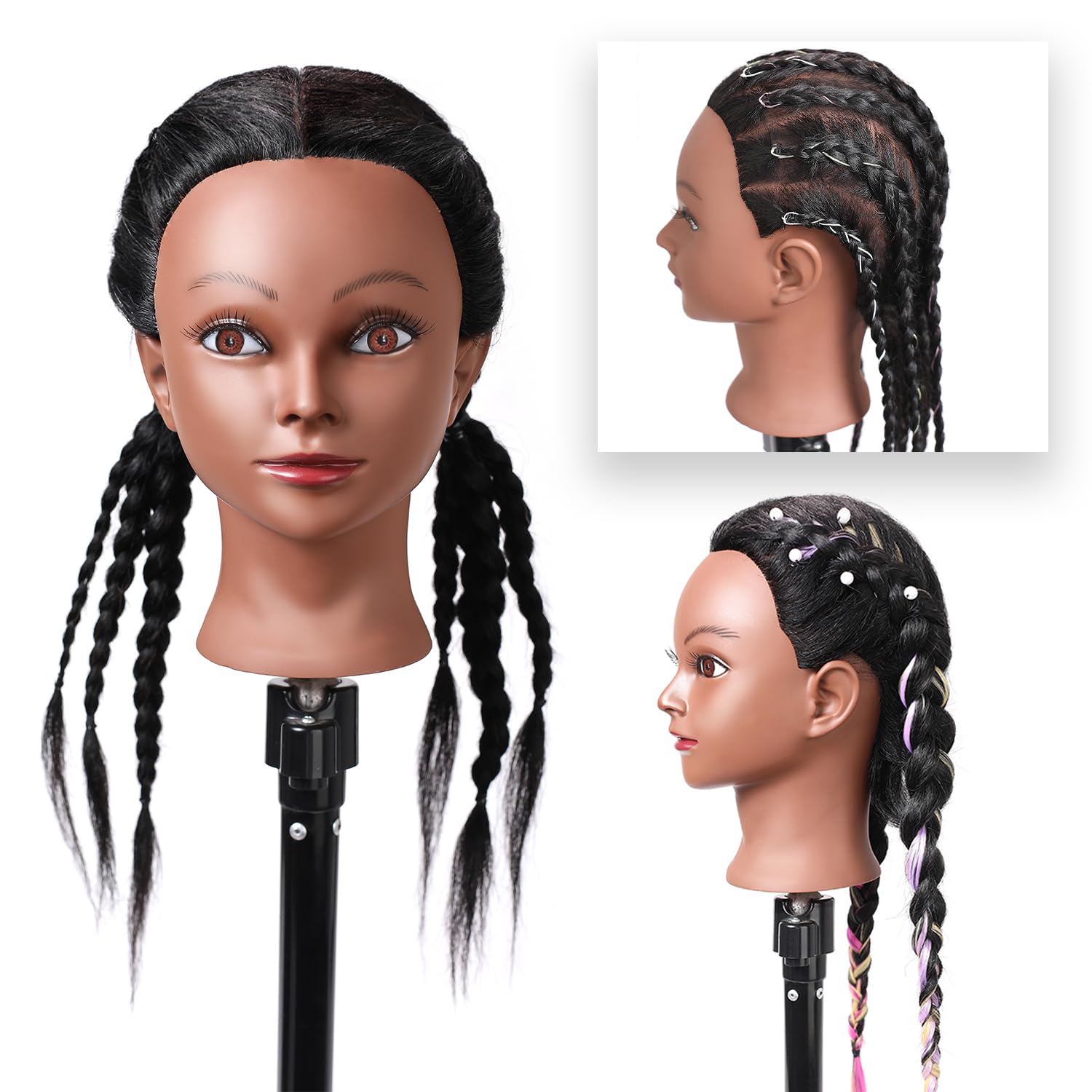 Armmu mannequin head clamp holder included for stable at-home or studio use.