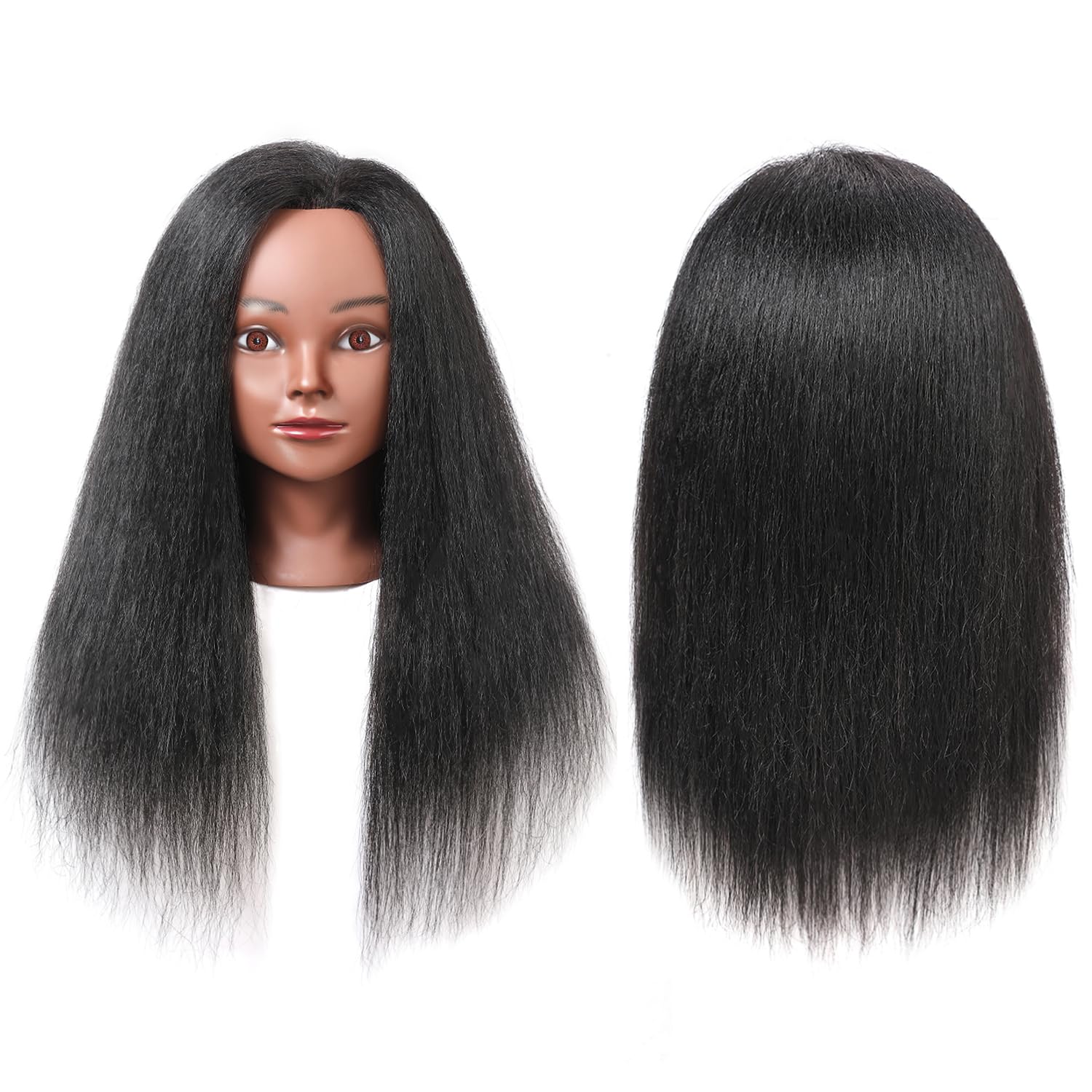 Armmu mannequin head close-up shows natural hair texture for precise braiding.