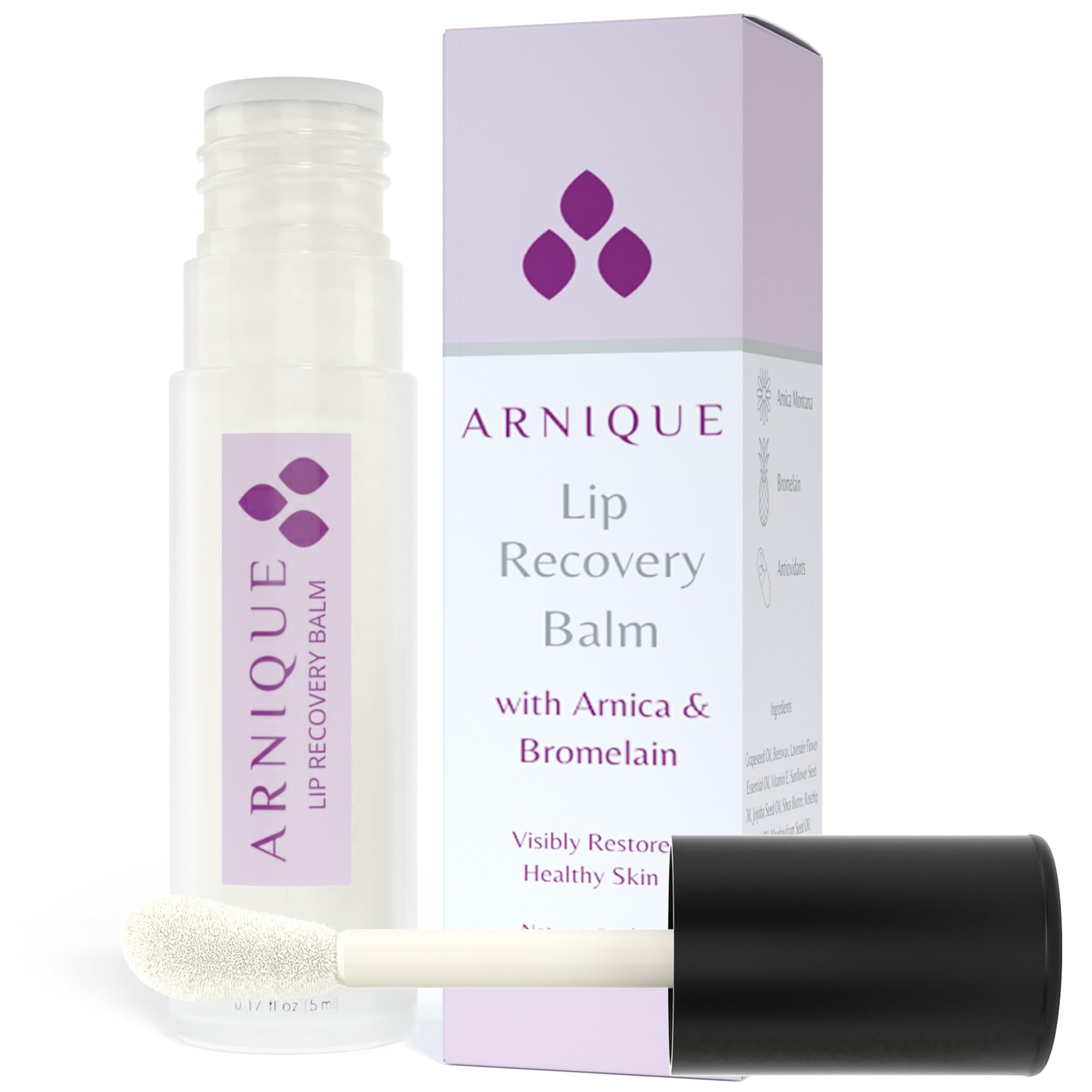 Arnique Arnica Lip Balm tube ready for post-treatment hydration and soothing relief.