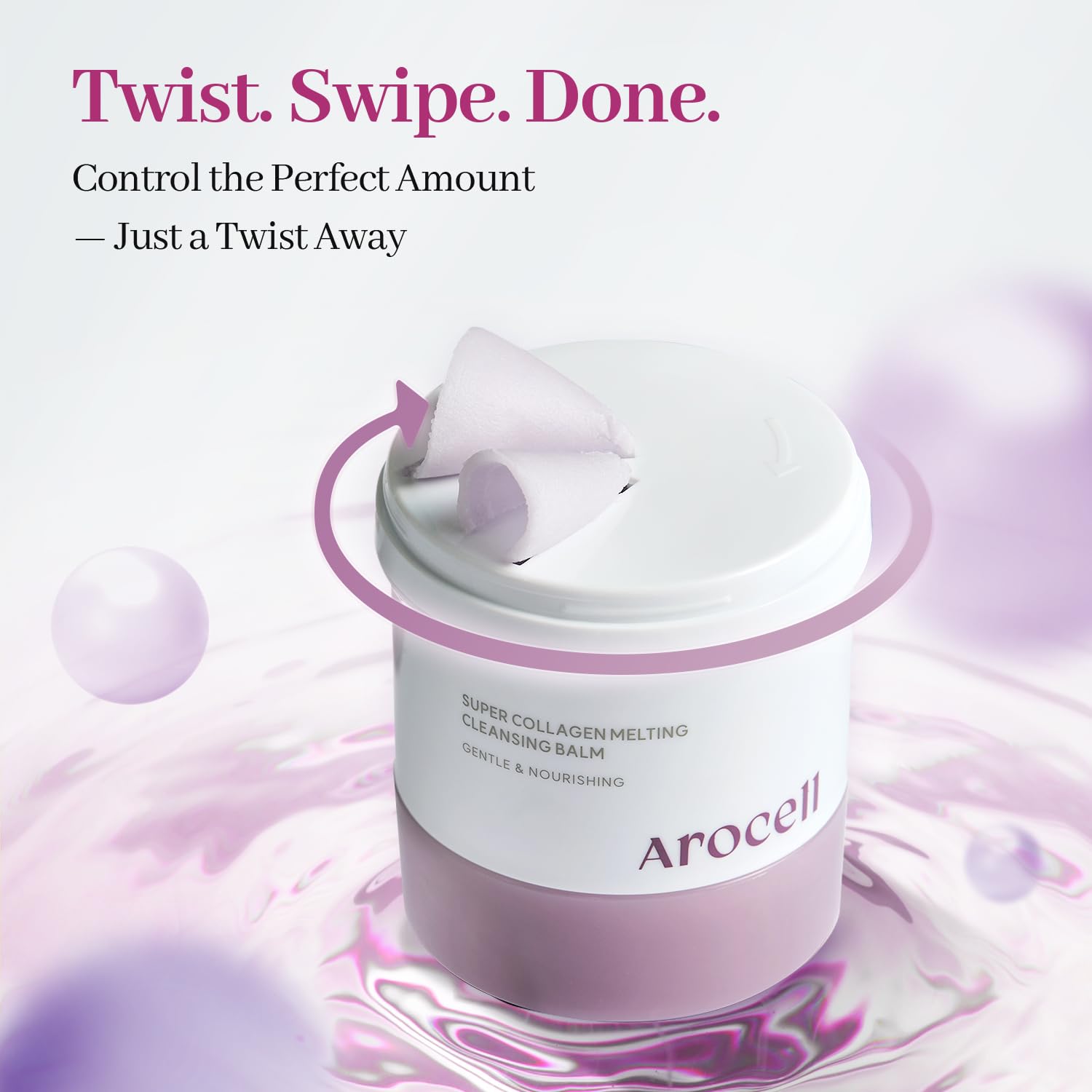AROCELL OFFICIAL waterproof mascara removal frame emphasizes deep-clean pore refinement potential.