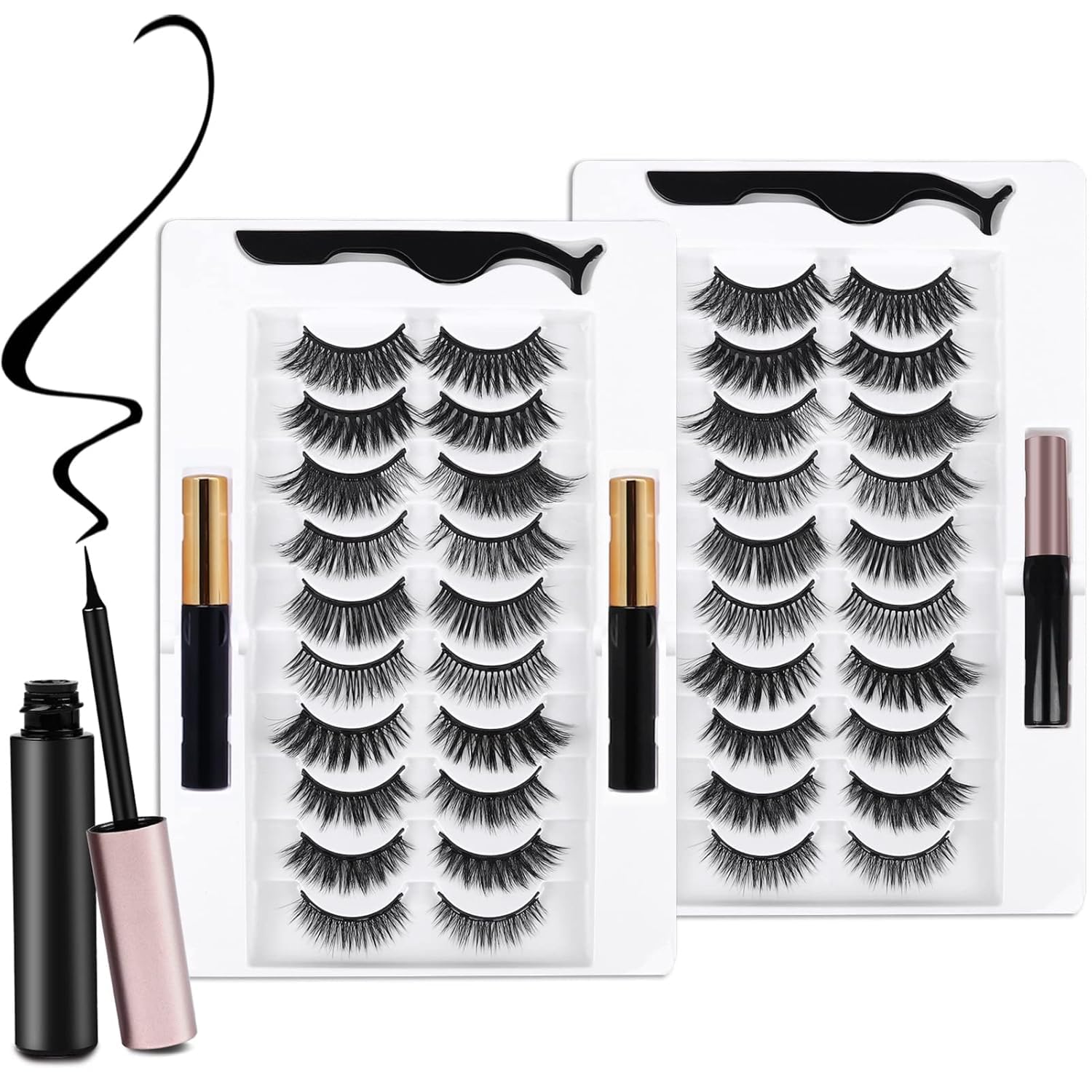 AROIC 3D/5D magnetic eyelash kit with multiple densities for versatile looks