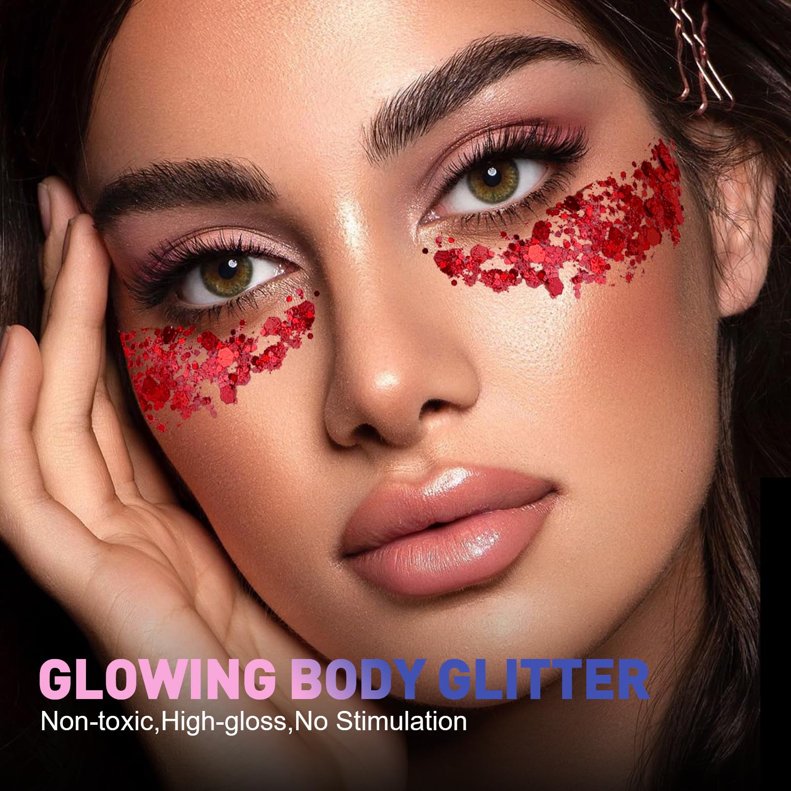 AROIC dark glow glitter gel glowing under light for night looks