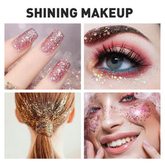 AROIC hands applying body glitter for instant party-ready shimmer