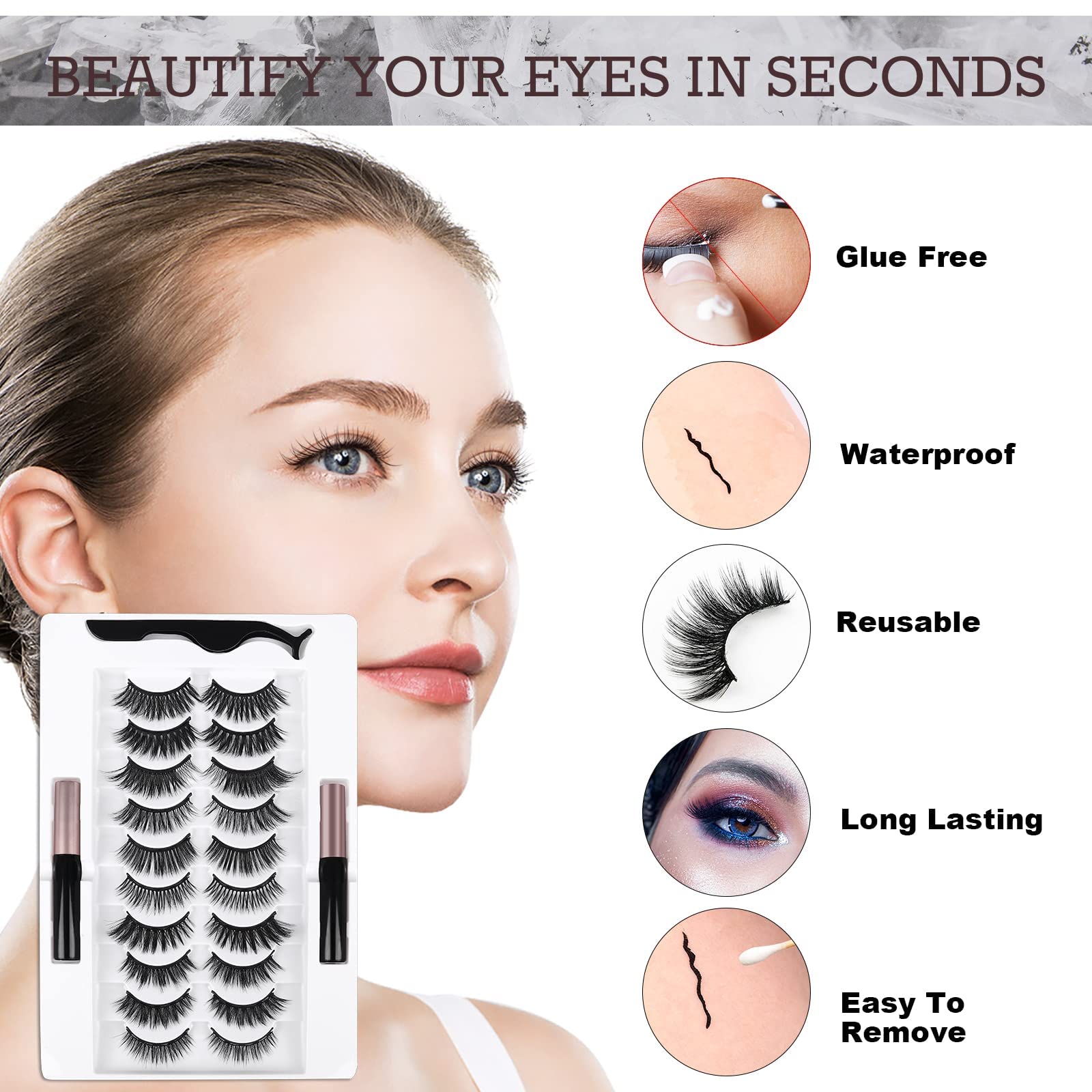 AROIC reusable 20-pair lashes reduce waste and extend use
