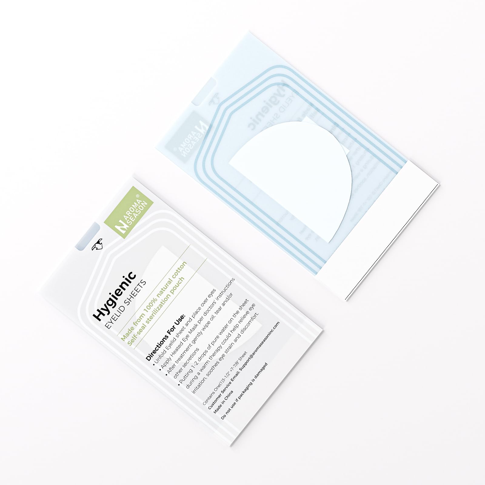 Aroma Season natural cotton eyelid sheets provide breathable comfort with unbleached fibers.