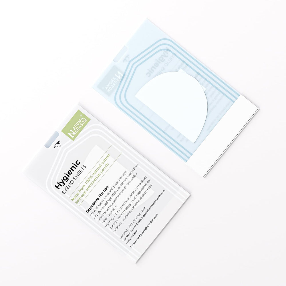 Aroma Season natural cotton eyelid sheets provide breathable comfort with unbleached fibers.