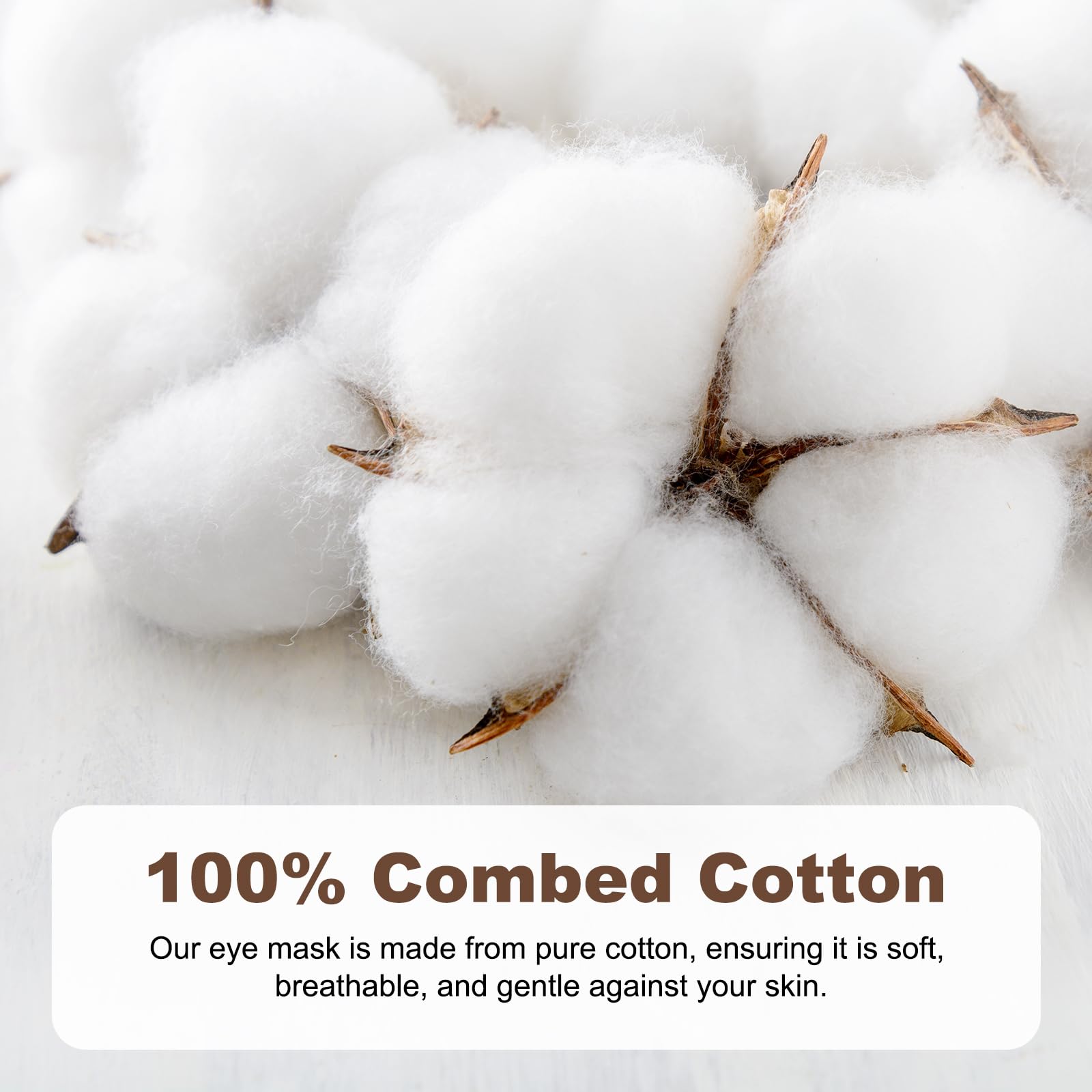 Aroma Season heated eye mask 100% cotton fabric delivers gentle touch.