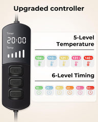 Aroma Season heat levels offer precise warmth from 104℉ to 140℉