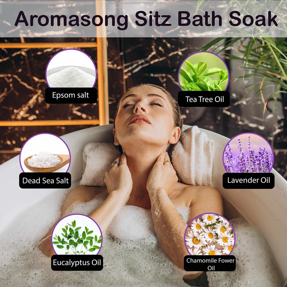 Aromasong Dead Sea-Epsom salt blend highlighting mineral-rich soak