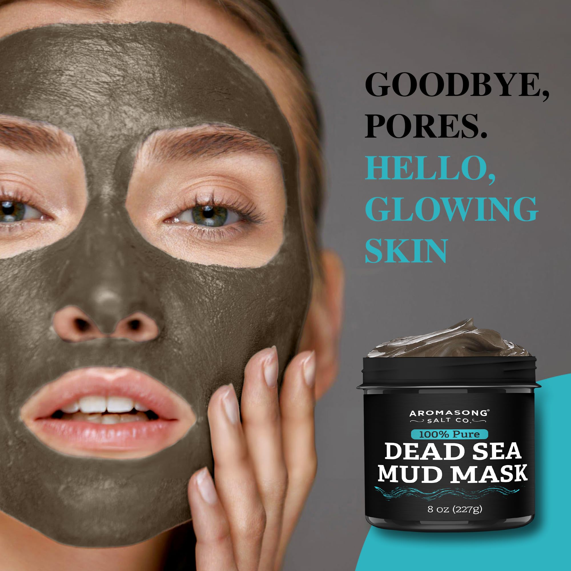 Aromasong dead-sea mud mask texture close-up highlighting mineral-rich detoxifying mud