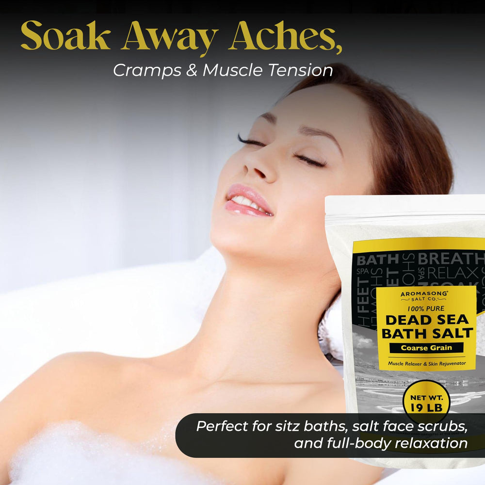 Aromasong Dead Sea Salt deep-cleanse and refresh skin with mineral-rich soaking.