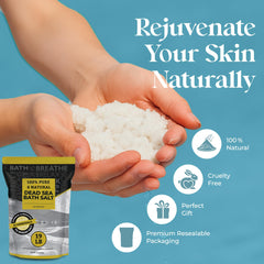 Aromasong Dead Sea Salt mineral-rich bath crystals support revitalizing muscle comfort.
