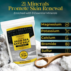 Aromasong Dead Sea Salt for muscle relaxation during a warm, soothing soak.