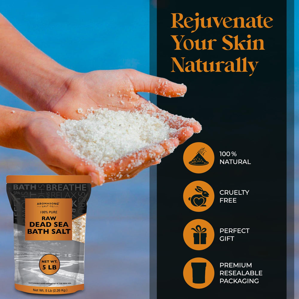 Aromasong Raw Dead Sea Bath Salt for foot soak after long day