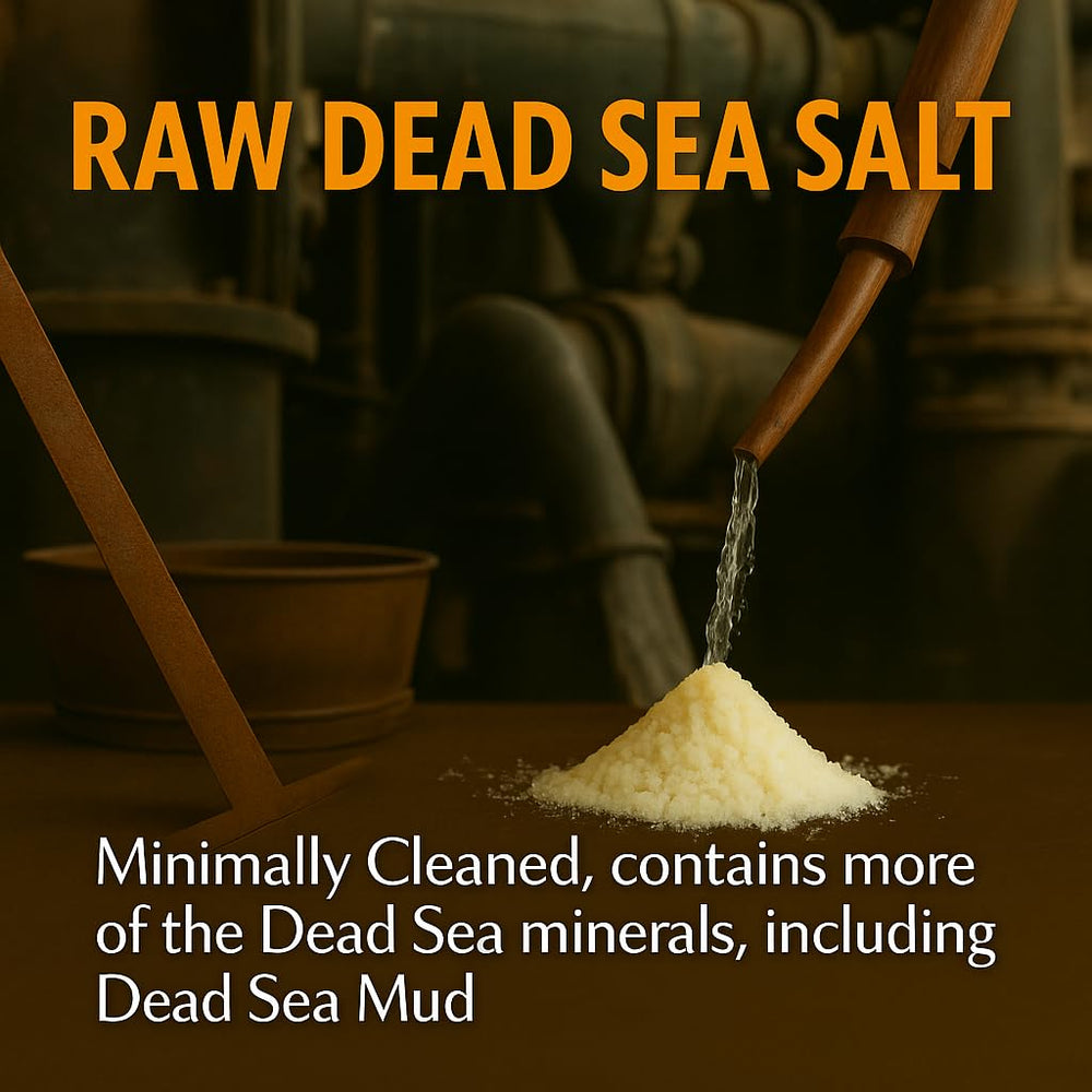 Aromasong Raw Dead Sea Bath Salt mineral crystals highlight the mineral-rich formula