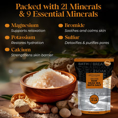 Aromasong unscented mineral salt pour demonstrating a fragrance-free bath ritual