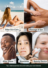 AROMATICA Aloe Vera Gel after-sun application calms sunburned skin.